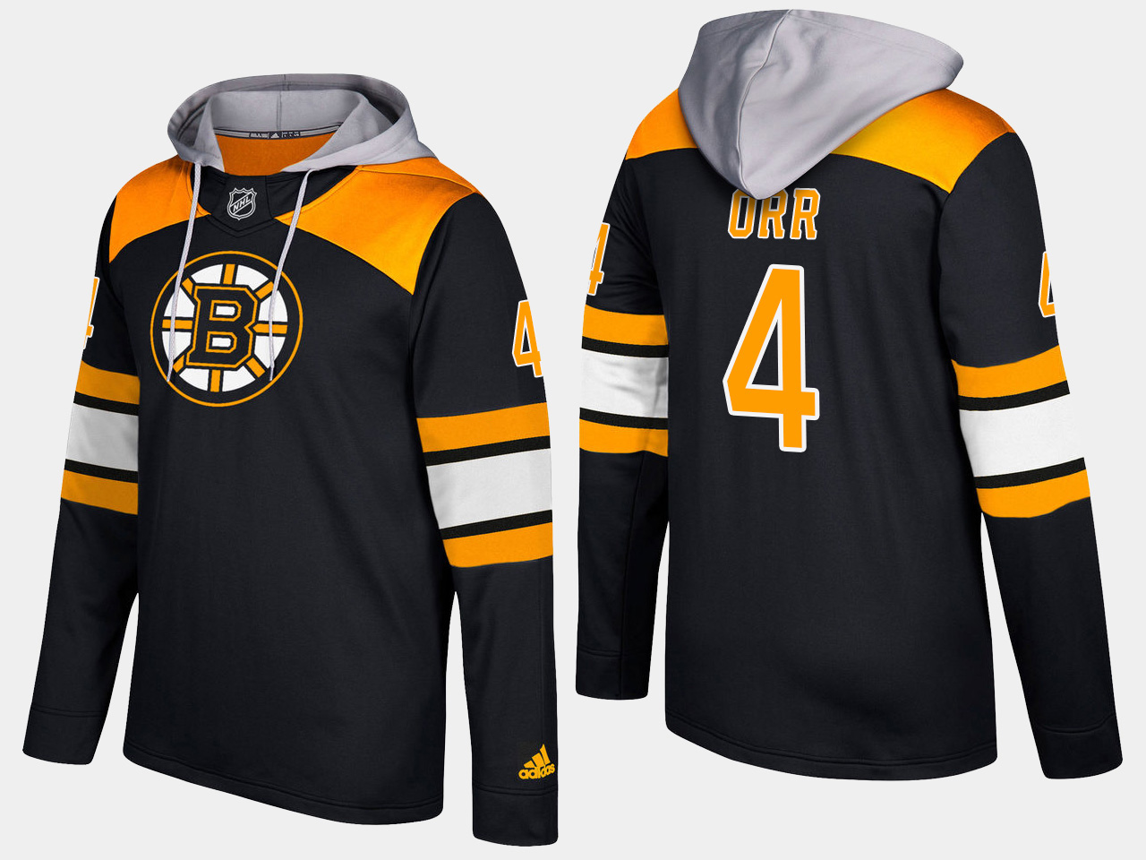 Men NHL Boston bruins retired #4 bobby orr black hoodie